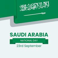 saudi Arabië nationaal dag banier of post sjabloon met vlaggen. gelukkig onafhankelijkheid dag saudi Arabië 23e september. vector