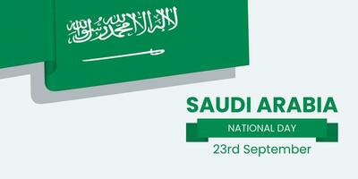 saudi Arabië nationaal dag banier of post sjabloon met vlaggen. gelukkig onafhankelijkheid dag saudi Arabië 23e september. vector