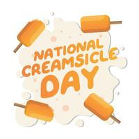 nationaal creamsicle dag ontwerp sjabloon mooi zo voor groet. creamsicle ontwerp illustratie. nationaal creamsicle groet ontwerp. vlak ontwerp. vector