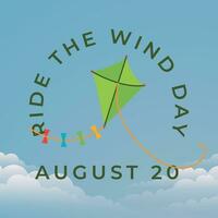 nationaal rijden de wind dag ontwerp temperen mooi zo voor viering. vlieger vector illustratie. vlieger ontwerp. eps 10.