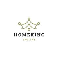 huis koning logo icoon ontwerp sjabloon vlak vector