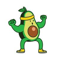 avocado training schattig karakter illustratie vector