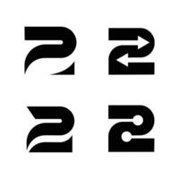 twee 2 logo brief monogram minimaal modern ontwerp vector