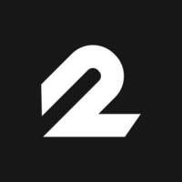 twee 2 logo brief monogram minimaal modern ontwerp vector