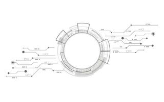 digitaal technologie cirkel futuristische abstract achtergrond vector