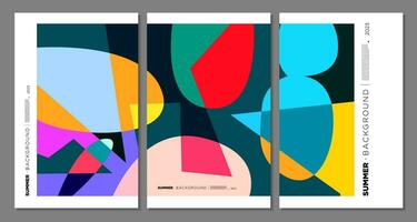 vector kleurrijk abstract meetkundig en vloeistof achtergrond voor zomer festival