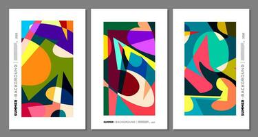 vector kleurrijk abstract meetkundig en vloeistof achtergrond voor zomer festival