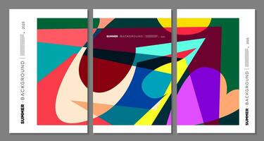 vector kleurrijk abstract meetkundig en vloeistof achtergrond voor zomer festival