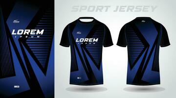 zwart blauw t-shirt sport jersey ontwerp vector