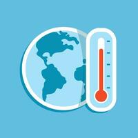 illustratie van aarde en thermometer vector