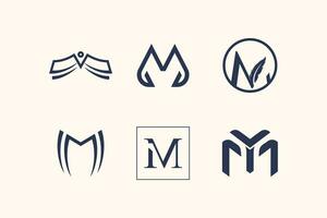 brief m logo ontwerp element verzameling voor uw bedrijf vector