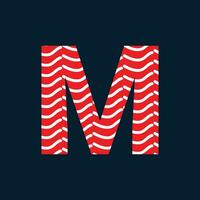 m brief logo of m tekst logo en m woord logo ontwerp. vector