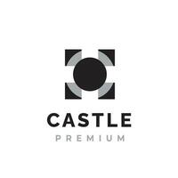 kasteel vector icoon logo, minimalistische Koninklijk gebouw symbool