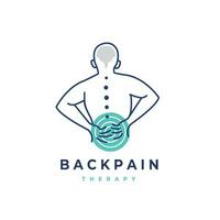 terug pijn vector logo illustratie. chiropractie icoon ontwerp wervelkolom icoon voor fysio behandeling fit voor kliniek
