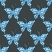 naadloos vlinder patroon. getrokken vlinder achtergrond vector