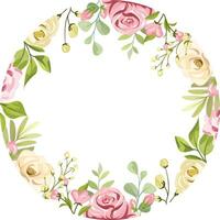 bloemen kader met mooi roos decoratie vector