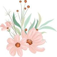 krans met wild roze bloemen vector