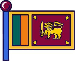 sri lanka land vlaggenmast vlag banier vector