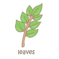 alfabet l voor bladeren woordenschat school- les tekenfilm illustratie vector clip art sticker