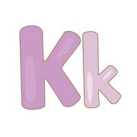 alfabet k voor woordenschat school- les tekenfilm illustratie vector clip art sticker