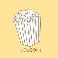 alfabet p voor popcorn woordenschat school- les tekenfilm digitaal postzegel schets vector