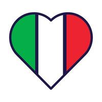 Italië vlag feestelijk patriot hart schets icoon vector