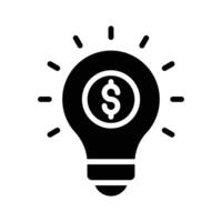 dollar binnen lamp beeltenis vernieuwend idee, financieel idee icoon ontwerp vector