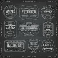 Vintage etiketten Ans borden op Blackboard vector