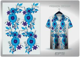 vector hawaiiaans overhemd achtergrond afbeelding.blauw bloem patroon ontwerp, illustratie, textiel achtergrond voor hawaiiaans hemd, trui hawaiiaans overhemd