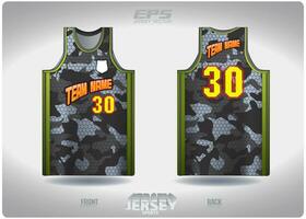 eps Jersey sport- overhemd vector.blauw grijs camouflage in een honingraat patroon ontwerp, illustratie, textiel achtergrond voor basketbal overhemd sport- t-shirt, basketbal Jersey overhemd vector