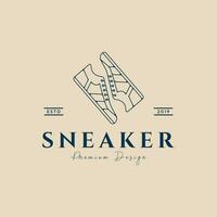 sneaker schoen gewoontjes logo lijn kunst vector illustratie ontwerp