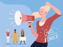 girl power, aankondiging van vrouwelijke bewegingskracht vector