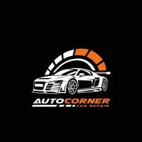 auto reparatie logo vector geïsoleerd. auto hoek afstemmen racing garage sjabloon reeks