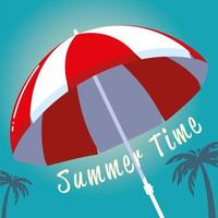 zomervakantie reizen, parasol strand palmen vector