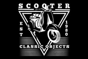 t-shirt scooter object vintage stijl vector