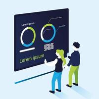 donut grafieken infographic met vrouw en man vector design