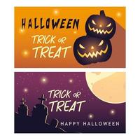 happy halloween banners groep vector ontwerp