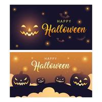 happy halloween-banners instellen vectorontwerp vector