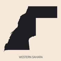 zeer gedetailleerde kaart van de westelijke sahara met randen geïsoleerd op de achtergrond vector