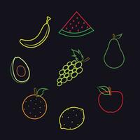 neon fruit reeks vector illustratie
