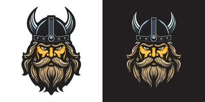 viking krijger hoofd logo symbool, vector illustratie sjabloon