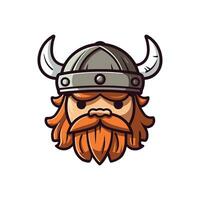 schattig viking gezicht logo symbool vector illustratie sjabloon