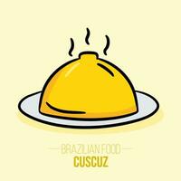 cuscuz - cuscus - kokosnoot - couscous - braziliaans voedsel - Nordeste voedsel vector