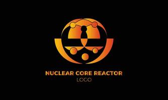 nucleair kern reactor logo ontwerp vector