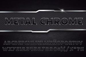 metalen chroom alfabet vector