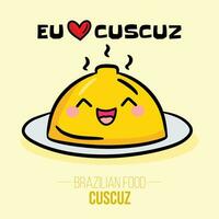 cuscuz - cuscus - kokosnoot - couscous - braziliaans voedsel - Nordeste voedsel vector