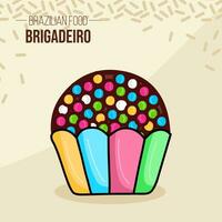 brigadeiro Brasil - Brazilië - braziliaans chocola voedsel vector