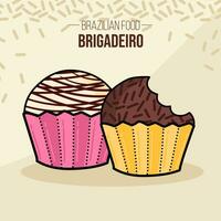 reeks van brigadeiro Brasil - Brazilië - braziliaans chocola voedsel vector