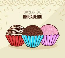 reeks van brigadeiro Brasil - Brazilië - braziliaans chocola voedsel vector