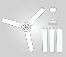 plafond ventilator en gescheiden messen en motor illustratie vector beeld